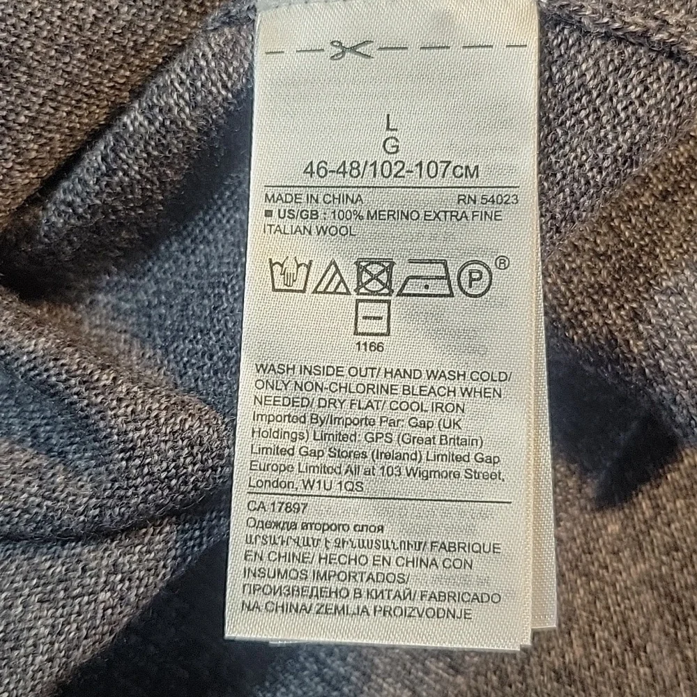 BANANA REPUBLIC Merino Wool Men's Gray‎ Pullover Sweater Large